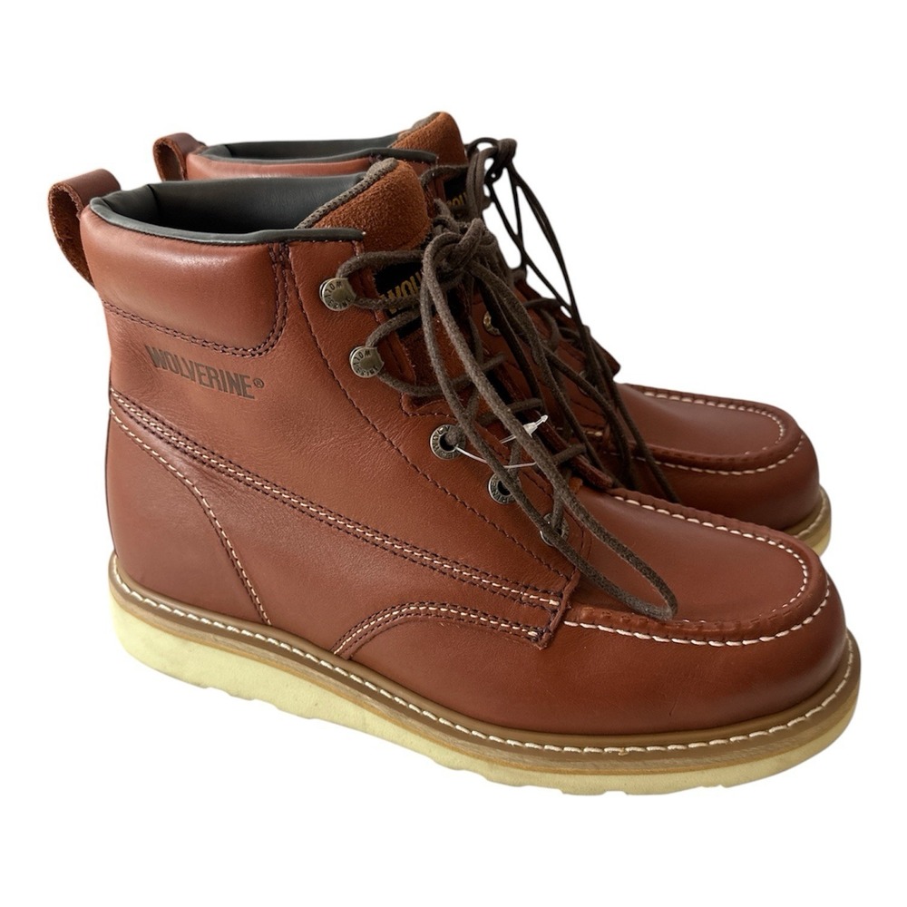 Wolverine Work Boots Mic Toe 6" Men's Size 10 M Brown Work Wedge Leather NWOT